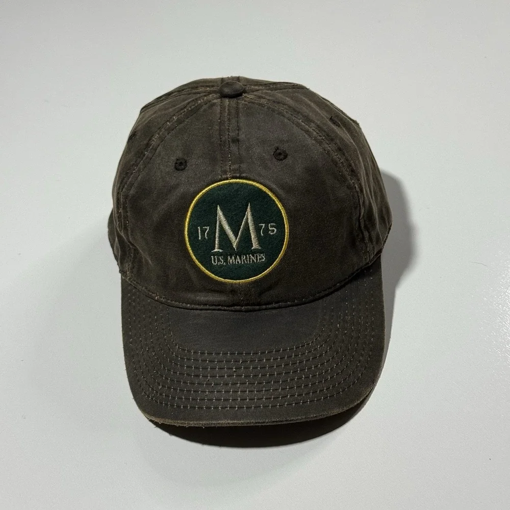 The Game US Marine Corps 1775 Strapback Hat Vintage Brown Dad Cap Mens OSFM